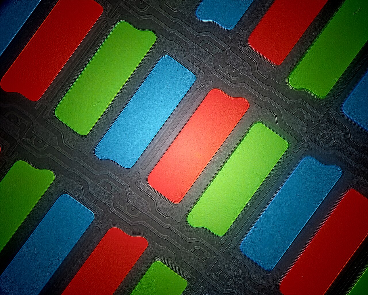 Close view of an image sensor pixel array, the origin of every encoded frame